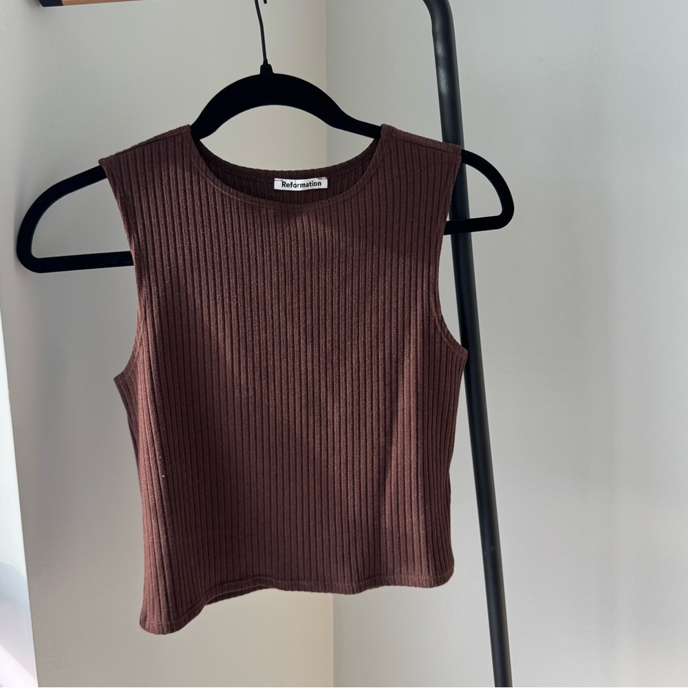 Reformation Ribbed Sleeveless Top